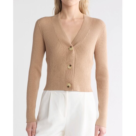 NWT VINCE Rib Work-to-weekend Button Front Cardigan Sweater